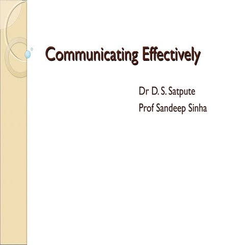 Communicating effectively
