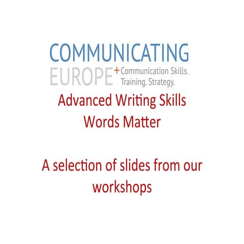 Communicating europe+ writing skills training
