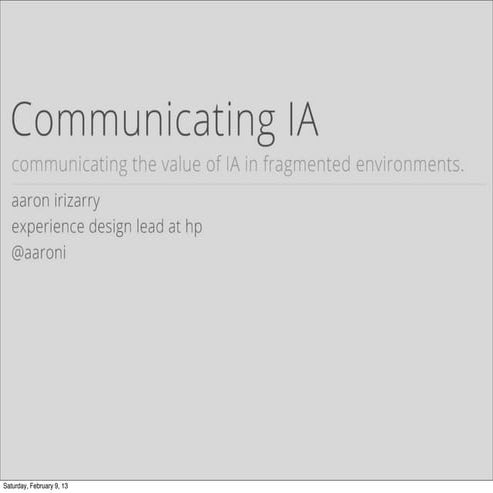 Communicating IA