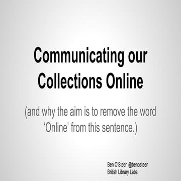 104 Communicating our Collections Online