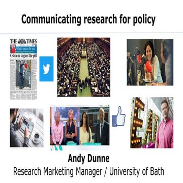 Communicating research for policy