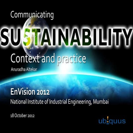 Communicating sustainability—context and practice