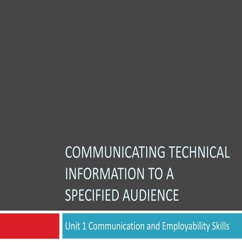 Communicating technical information