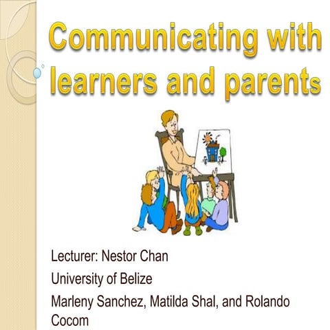 Communicating with learners and parents