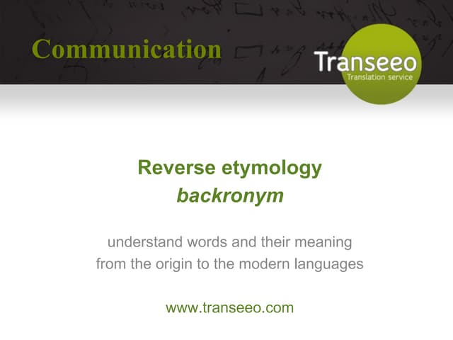 Etymology - Communication