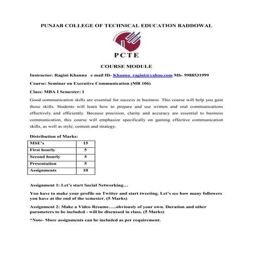 Communication-Course Module