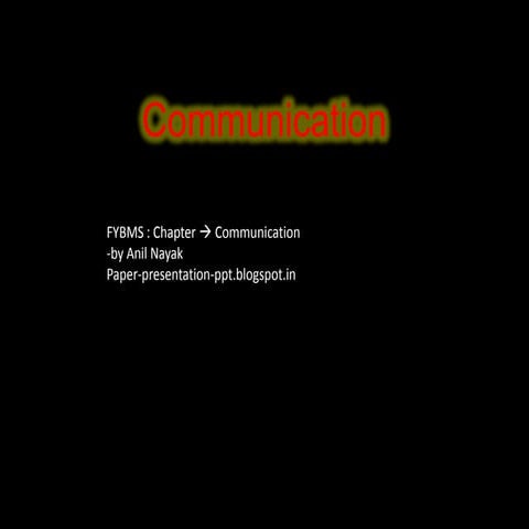Communication- FYBMS 