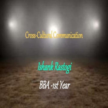 Cross Cultural Communication | PPTX