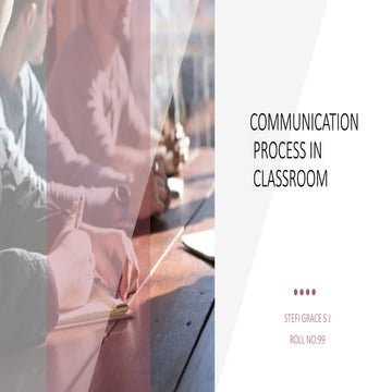 COMMUNICATION PROCESS IN CLASSROOM