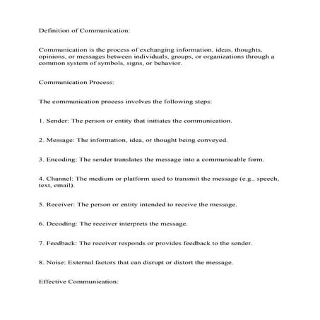 Communication. procees, forms, types & other