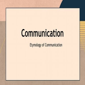 etymology of communication, communication process slides