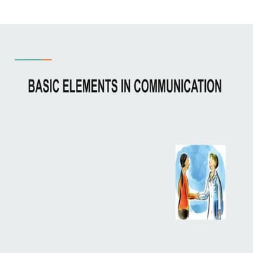 Basic elements of hospital COMMUNICATION