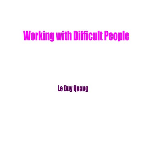 Communication- Difficult People (Material)