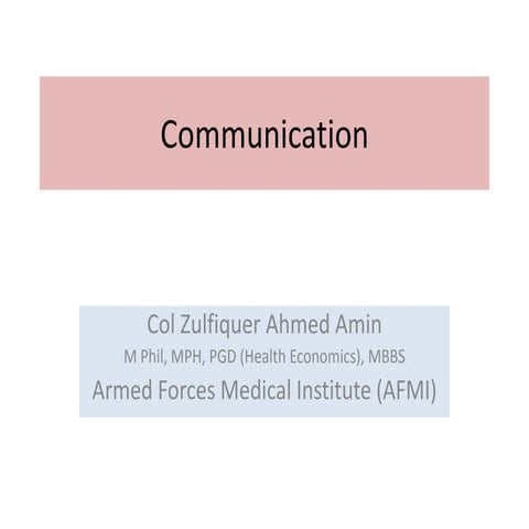 Communication for Health Education