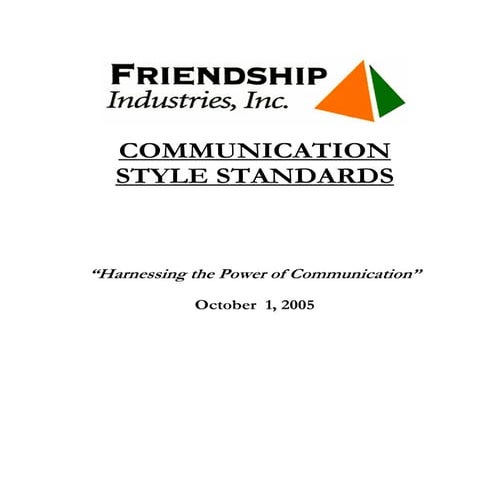 Communication Style Standards