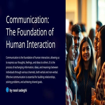 Communication The Foundation Of Human Interaction Pptx