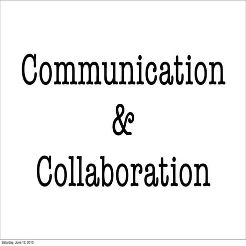 Communication and Collaboration | PDF