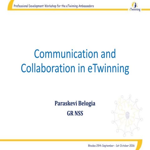 Communication and collaboration in eTwinning