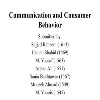 Communication and consumer behavior