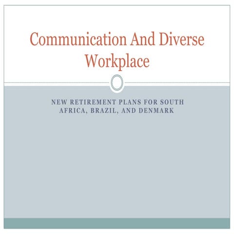 Communication and diverse workplace