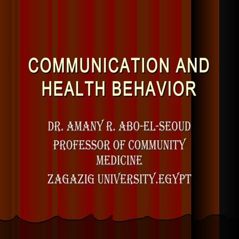 Communication and health behavior   copy
