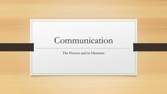 Elements of communication | PPT