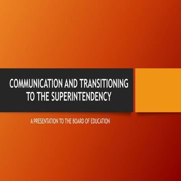 Communication and transition