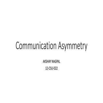 Communication Asymmetry - Mobile Computing