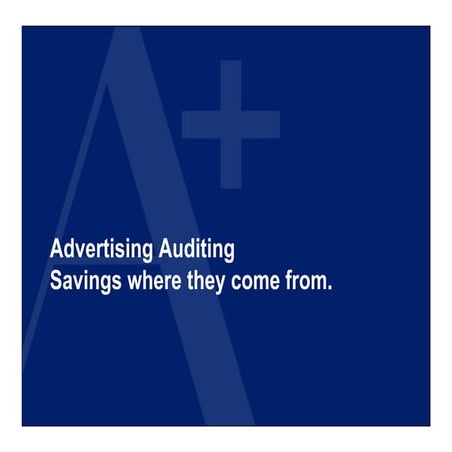 Advertising Expenditure Audit: The Saving Matrix