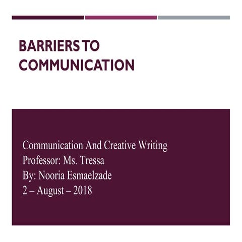 Communication barriers