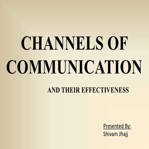 Communication channels