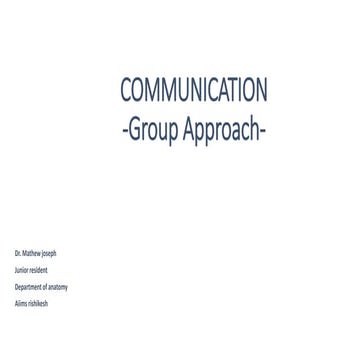 Communication dr mathew joseph | PPTX