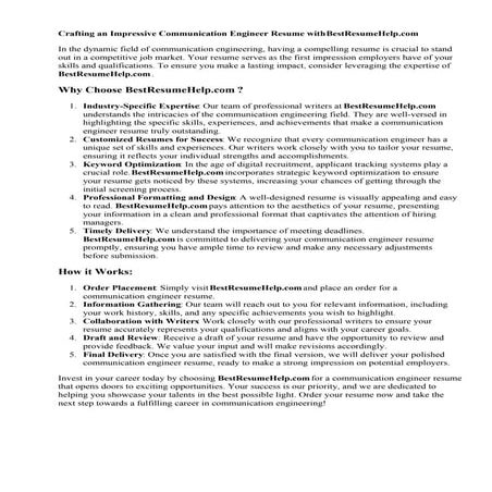 Communication Engineer Resume. Communication Engineer Resume | PDF
