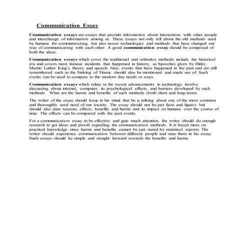Communication essay.. | DOCX