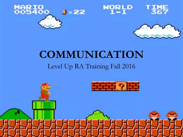 Communication  Fall 2016 UNE RA Training