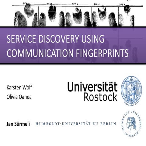 Service discovery with communication fingerprints