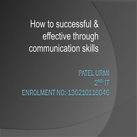 Communication skills | PPTX