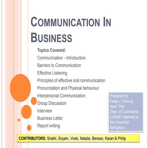 Communication in Business (Part 1)