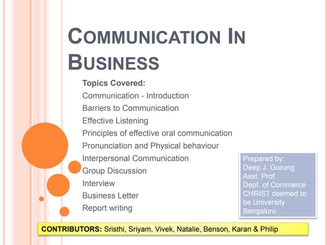 Communication in Business (Part 1)