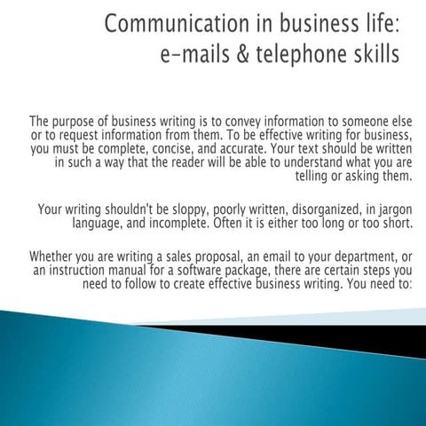 Communication in business life