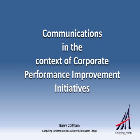 Communication in corporate performance initiatives