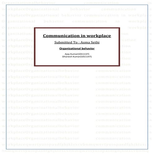 Communication in workplace