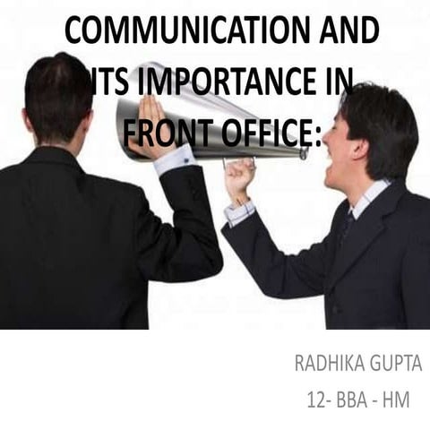 Communication & its importance in front office