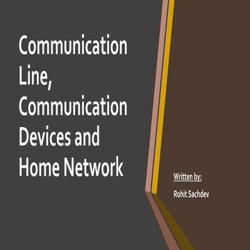 Communication line, communication devices and home network