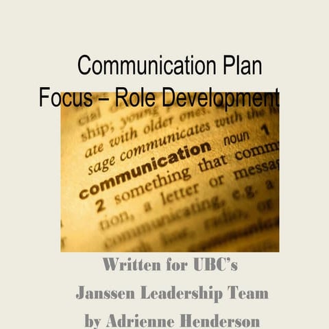 Communication plan