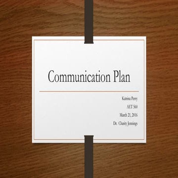 Communication plan