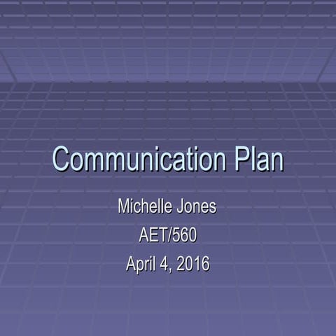 Communication plan