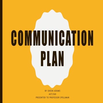 Communication plan