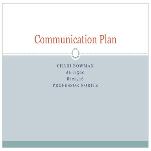 Communication plan