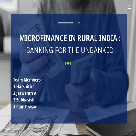 Communication ppt (Microfinance in Rural India Banking for the Unbanked ...